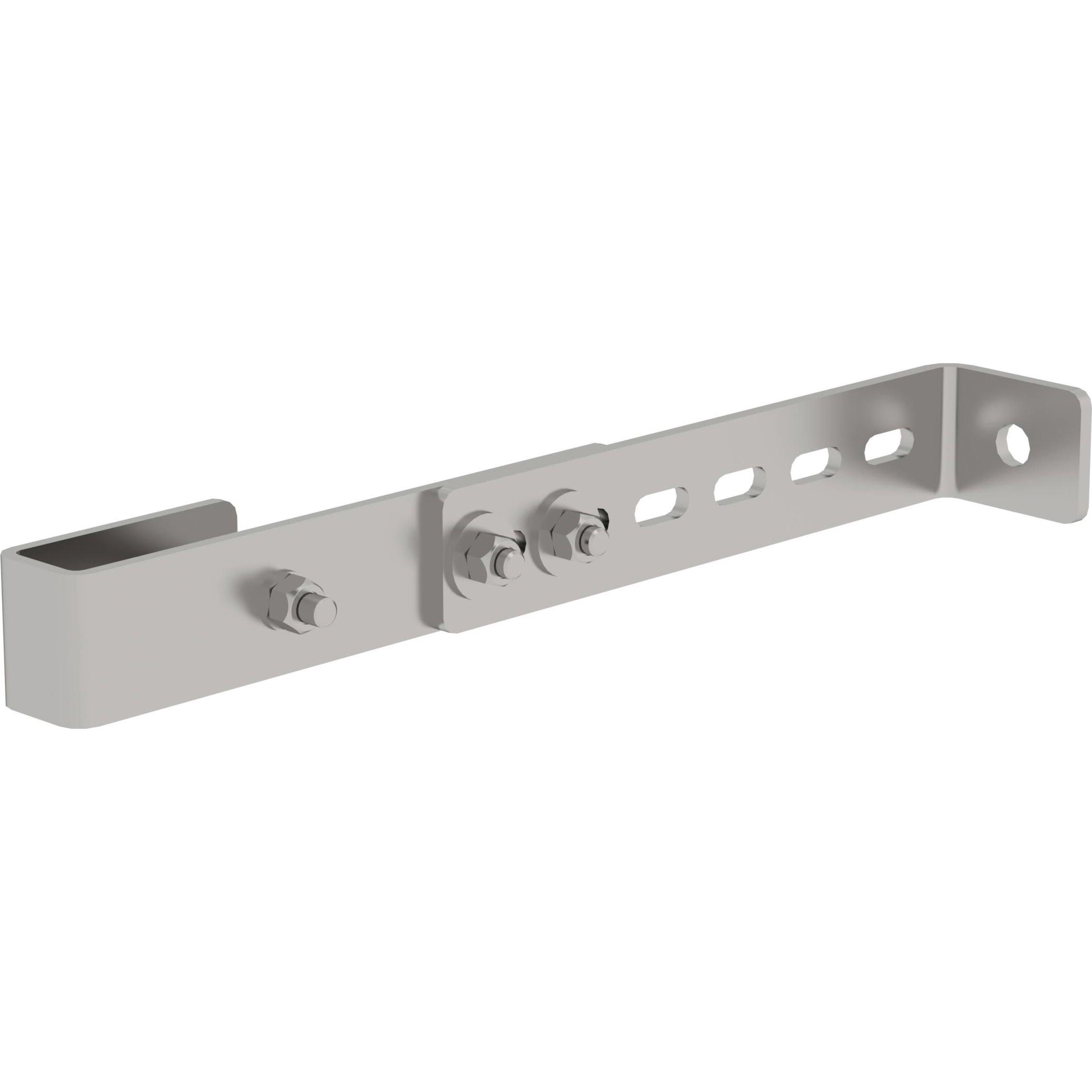 Munk, Scala a pioli, Staffa a parete in acciaio inox per vetroresina, regolabile (Ponteggio, 30 cm)