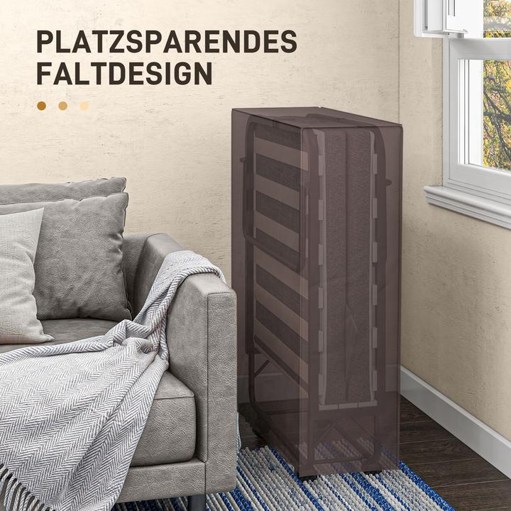 Actual product image Homcom Klappbett Polyester, Stahl Dunkelgrau (190 x 80 cm)