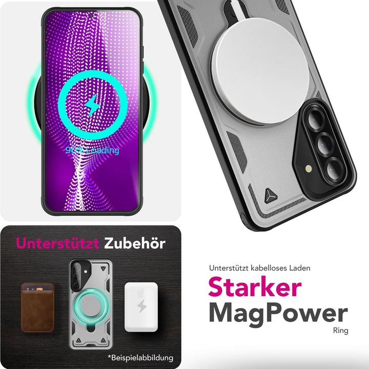 Produktbild Nalia Stormguard - Stabile Panzer Hülle mit MagSafe & 360-Grad Ringhalter - Military Cover (Samsung Galaxy A36)