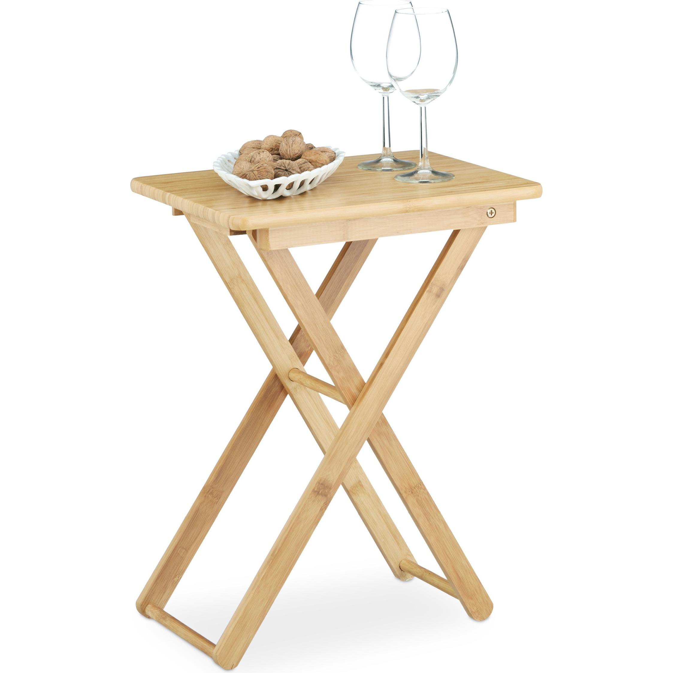 Relaxdays, Couchtisch + Beistelltisch, Bambus (31 x 40 x 31 cm)