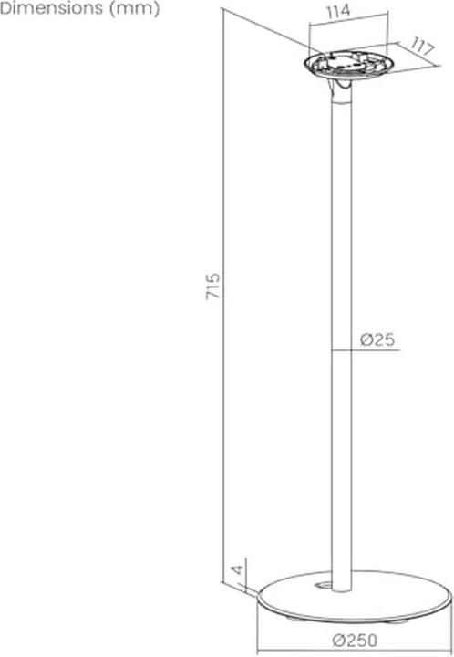 Image du produit myWall charge : 3 kg, hauteur : 715 mm, contenu : 2 pièces, blanc (1 paire, Support, Non mobile)