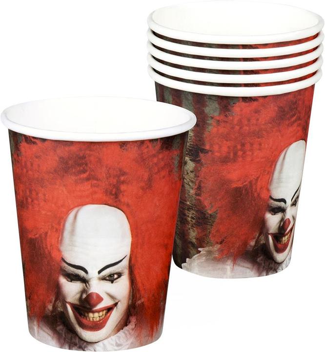 Produktbild Boland Partybecher Horrorclown (6 Stück)