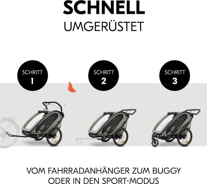 Actual product image Hauck 3in1 Fahrradanhänger Bike N Walk Duo für