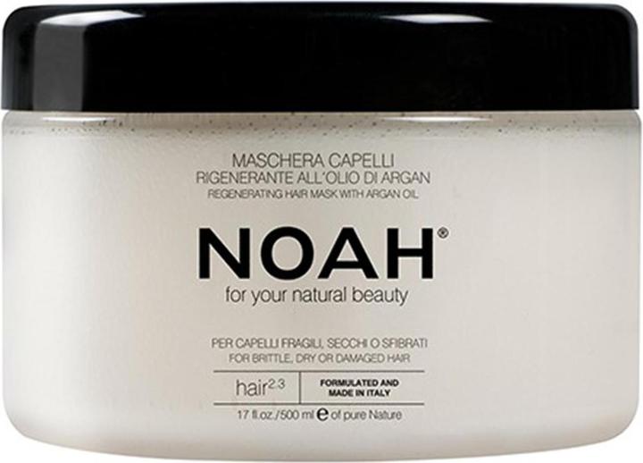 Noah 2.3 Regenerating Mask with Argan Oil for Dry and Damaged Hair 500ml - Made in Italy - Cruelty Free