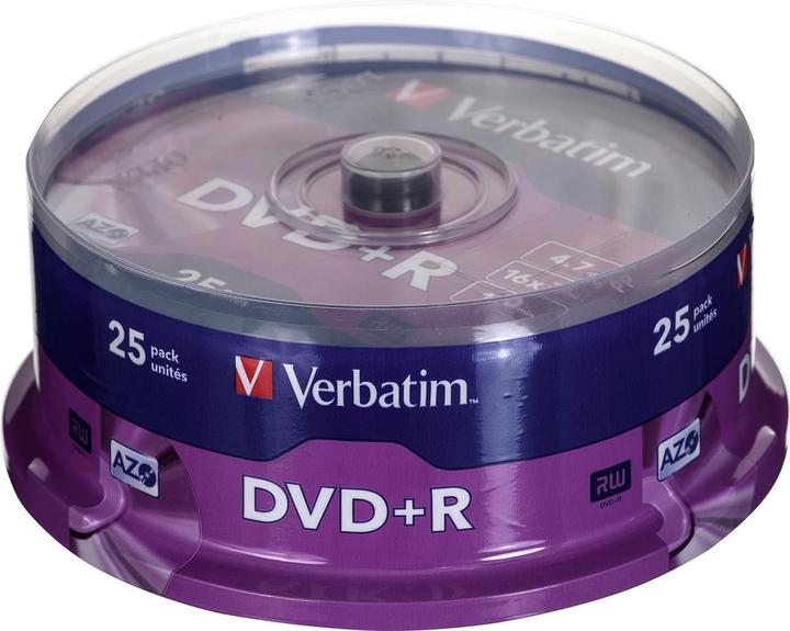 Produktbild Verbatim DVD+R, 4.7GB, 16x Spindel (25 x)
