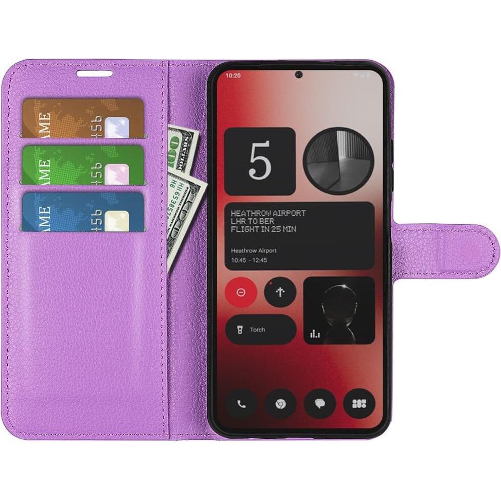 Thumbnail - Cover-Discount Nothing Phone (2a) - Leder Etui Hülle (Nothing Phone (2a)), Smartphone Hülle, Violett
