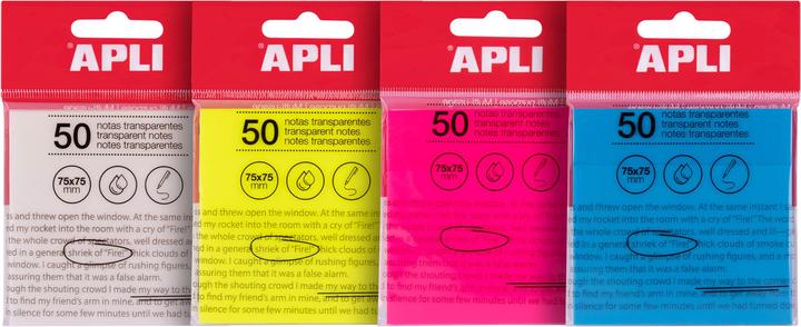 Produktbild Apli Transparente Haftnotizen (75 x 75 mm)