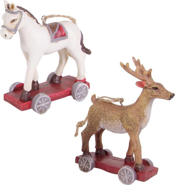 Casativo 2er-Set Weihnachtsbaumanhänger Hirsch & Pferd