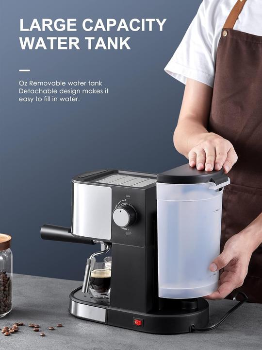 Produktbild Vinato Espressomaschine mit Milchschäumer, 15 Bar Druck und schneller Aufheizfunktion
