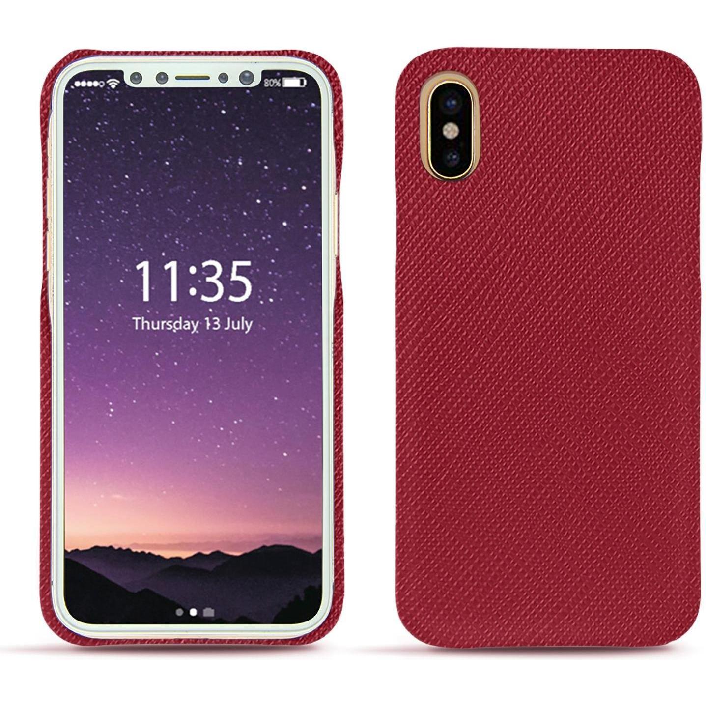 Noreve Lederschutzhülle (Apple iPhone XS), Smartphone Hülle, Rot