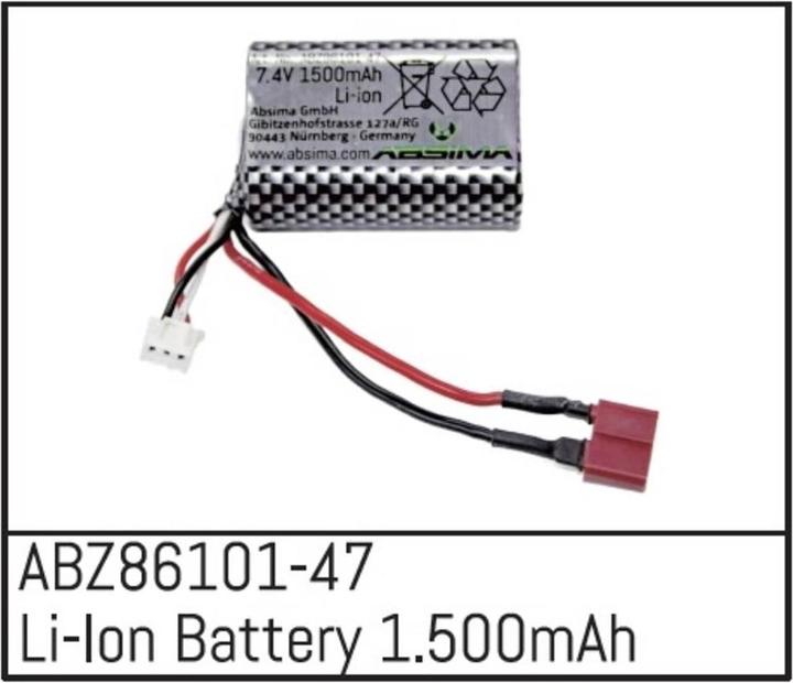 Immagine prodotto Absima Batteria agli ioni di litio da 1.500 mAh - Mini AMT (7.40 V, 1500 mAh)