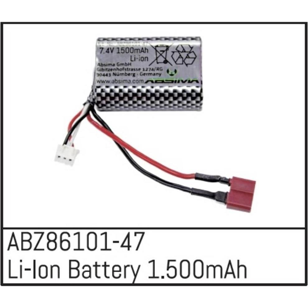 Thumbnail - Absima Li-Ion Battery 1.500mAh - Mini AMT (7.40 V, 1500 mAh)