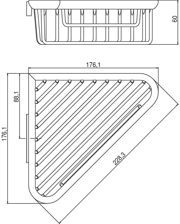 Produktbild Emco Eckschwammkorb SYSTEM 2 ti. verd. Wdbef. abnehmbar chrom (23 x 18 x 6 cm)