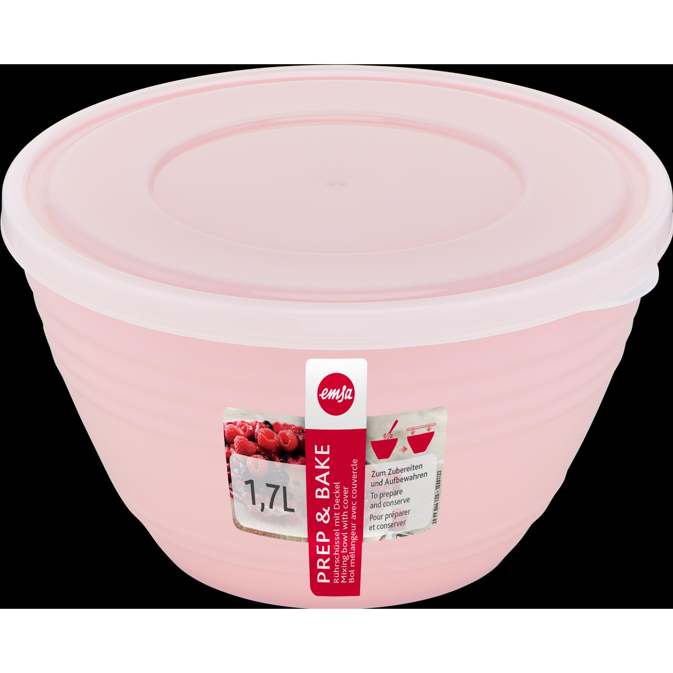 Thumbnail - Emsa Prep&Bake Kunststoff-Rührschüssel rosa m.D. 1,7L, Schüssel + Schale, Rosa
