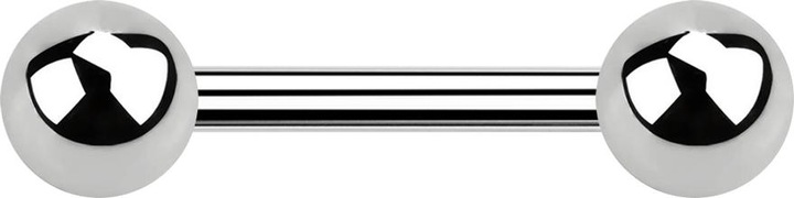 Produktbild Star Piercing Barbell silber mit zwei Kugeln (ohne Messing, Chirurgenstahl 316L)