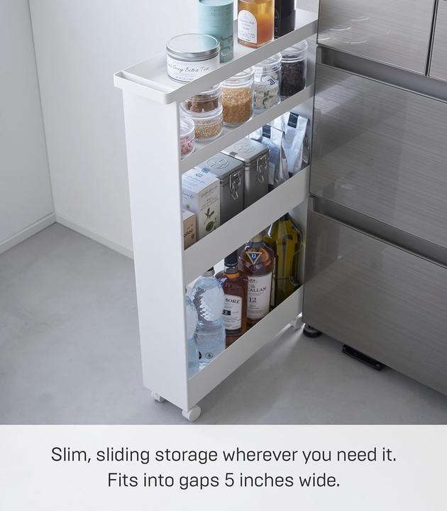 Actual product image Yamazaki Schlanker 4-stöckiger Aufbewahrungswagen TOWER