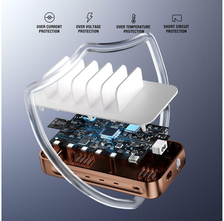 Produktbild 4smarts Ladestation Team 100W 5C/1A inkl. 6 Kabel Kupfer (100 W)