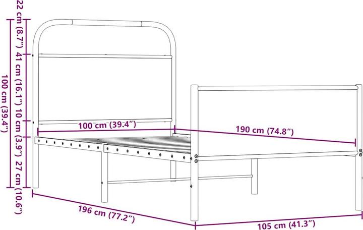 Produktbild vidaXL Bettgestell (140 x 190 cm)