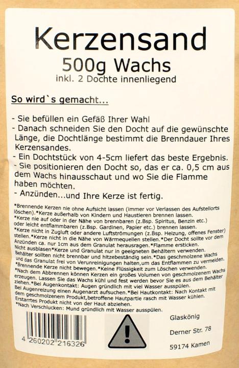 Produktbild FT Kerzensand 500g Wachs weiss
