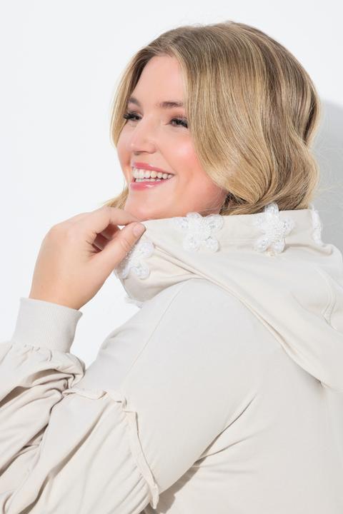 Produktbild Miamoda Sweatjacke, Loose Fit, Kapuze mit Glitzer-Blüten (52)