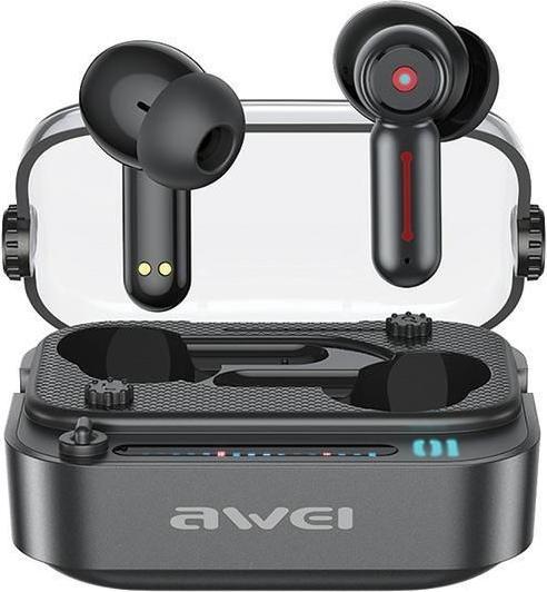 Awei słuchawki Bluetooth 5.3 T58 ANC + stacja dokująca czarny/black (ANC, 7 h, Docking, Wireless)