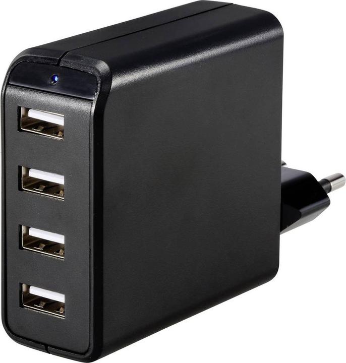 Actual product image Voltcraft UC-4AXX001 USB charger 24 W indoor area Output current (max.) 4.8 A (24 W, 4 ports)