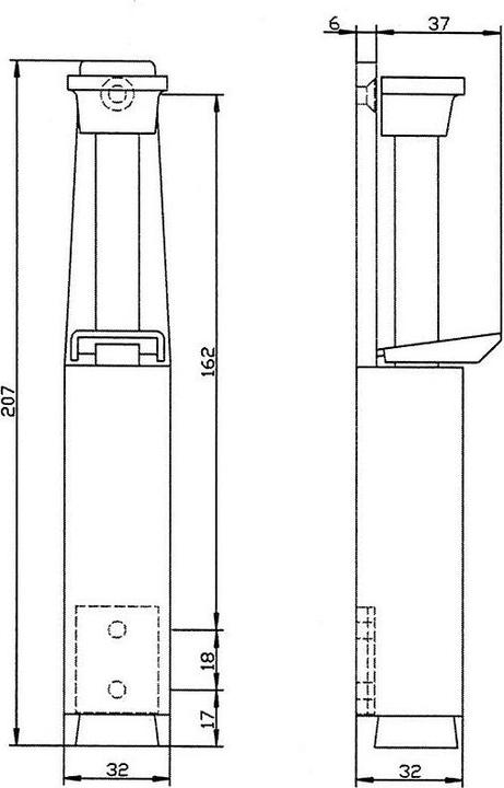 Actual product image Universal Textiles Door holder with pedal knob, stroke up to 60 mm