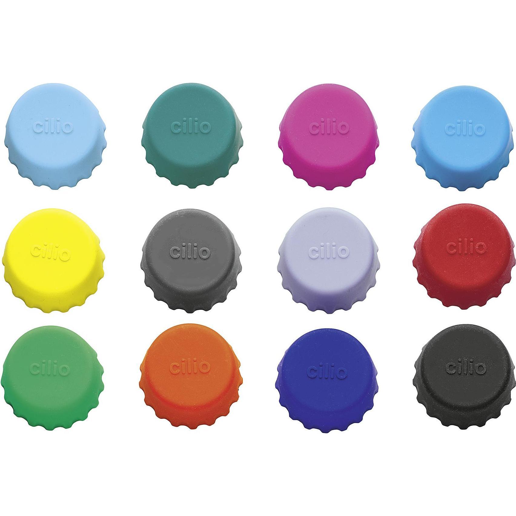 6x Cilio, Accessori per vino, Bouchon couronne Salute 12 pezzi in silicone ø 3 cm (Chiusura per il vino)