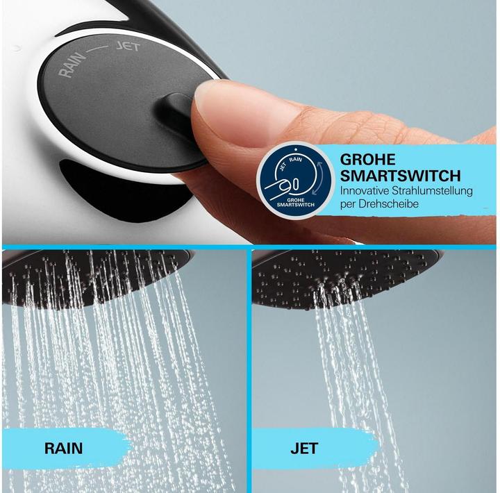 Produktbild Grohe Vitalio Comfort 110 QuickFix Brausestangenset, kleben oder bohren, Länge 900mm, wassersparend, 2 Str