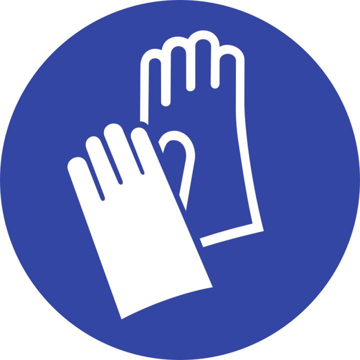 Actual product image Moravia Use hand protection sign Aluminium, Ø 400 mm
