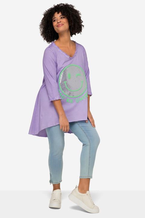 Produktbild Angel of Style Longshirt, Smiley, Rundhals, Langarm, gerundeter Saum (48)