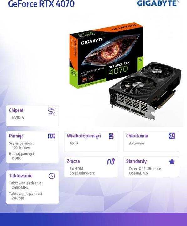 Produktbild Gigabyte GeForce RTX 4070 Windforce 2X OC V2 (12 GB)
