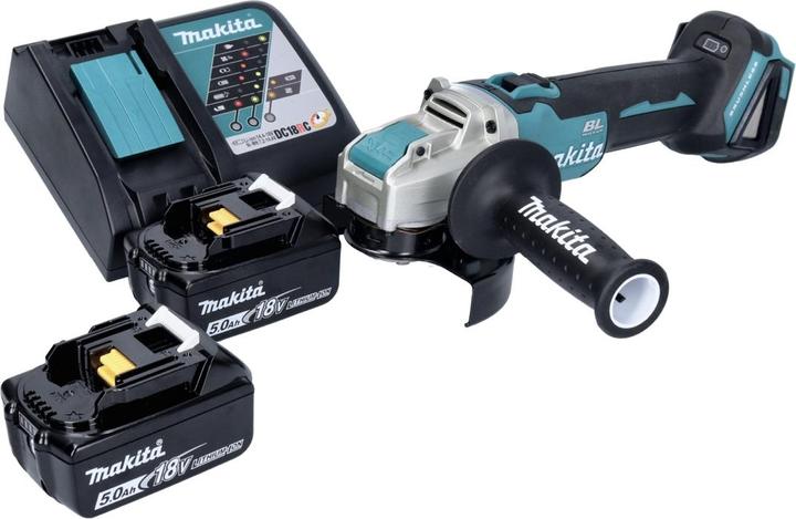 Image du produit Makita DGA 521 RTX1 Meuleuse d'angle sans fil 18 V 125 mm X-LOCK Brushless + 2x batterie 5,0 Ah + chargeur (125 mm)