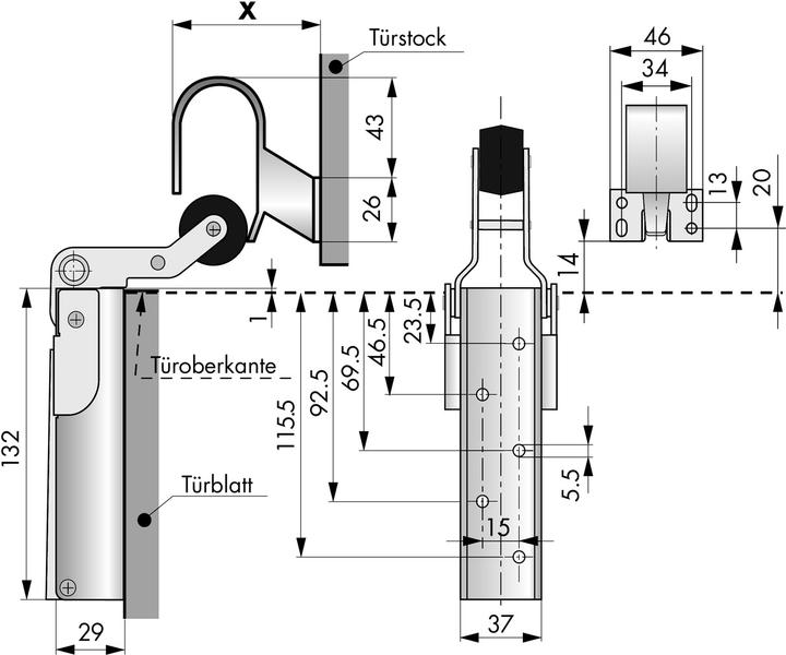 Produktbild Dictator H 1300 (Balkontür, Eingangstür, Holztür, Zimmertür, Indoor)