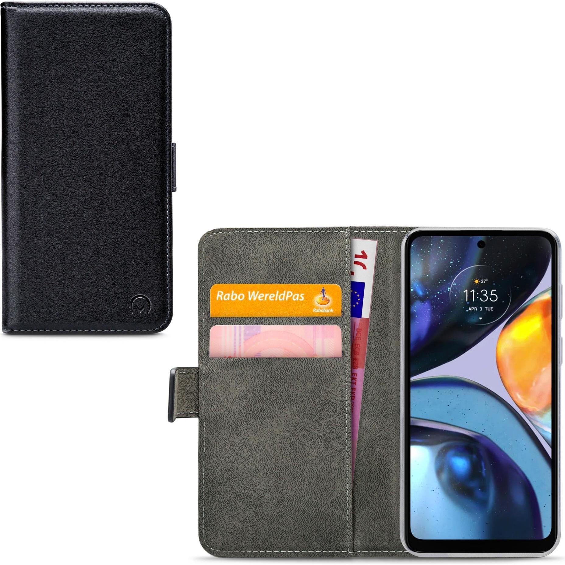 Mobilize Klassische Gelly-Geldbörse (Motorola Moto G22), Smartphone Hülle, Schwarz