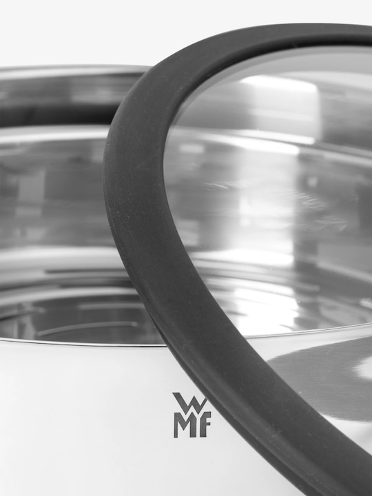 Produktbild WMF Kochtopf Dampfgarer rund 28cm Glasdeckel Silikonrand Vitalis Edelstahl (EU-Stecker)