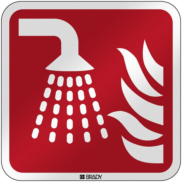 Actual product image Brady F/F011/NT/RFL-390x390-1, ISO safety sign - water mist extinguisher, laminated reflective