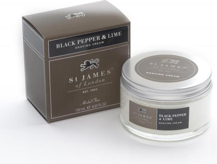 Image du produit St. James of London Crème à raser Poivre noir & Citron vert (150 ml, Crème à raser)