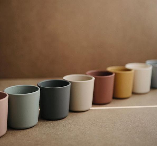 Actual product image Mushie 2 He Set Drinking Mug Sage