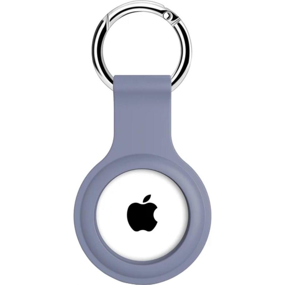 Screenguard Apple Airtag Liquid Silikon Case mit Schlüsselanhänger, Tracker Zubehör, Blau
