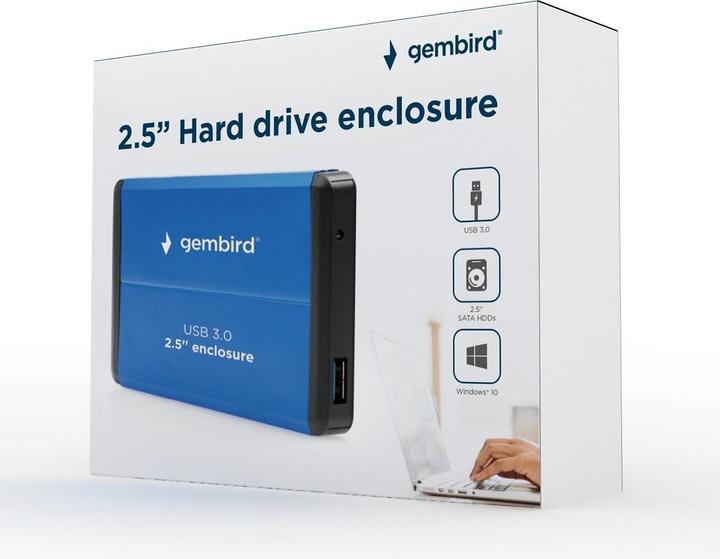 Actual product image Gembird EE2-U3S-2-B Storage Drive Enclosure HDD Enclosure Blue 2.5" (2.5")