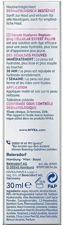 Produktbild NIVEA Cellular Expert Filler Aufpolsterndes Hyaluron-Serum (30 ml)