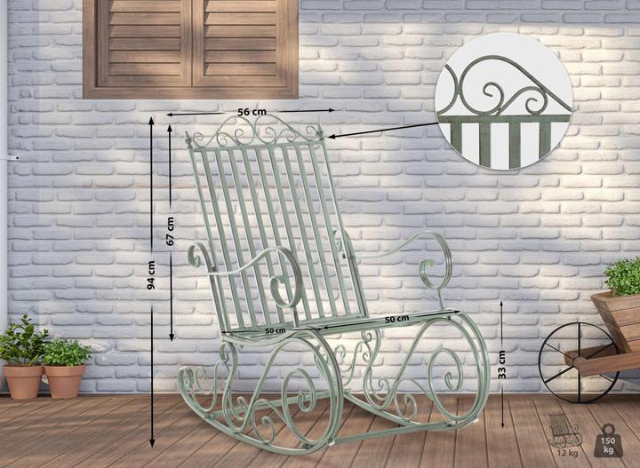 Image du produit CLP fauteuil à bascule Smilla, vert antique