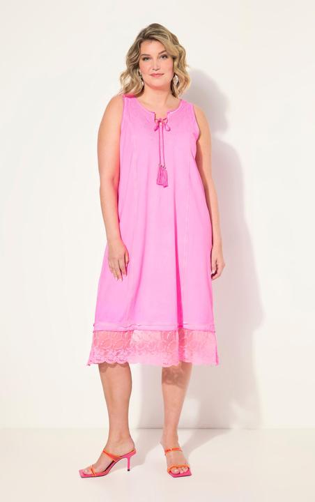 Actual product image Miamoda Sleeveless Cold-Dyed A-Line Eyelet Embroidery Jersey Dress (44)