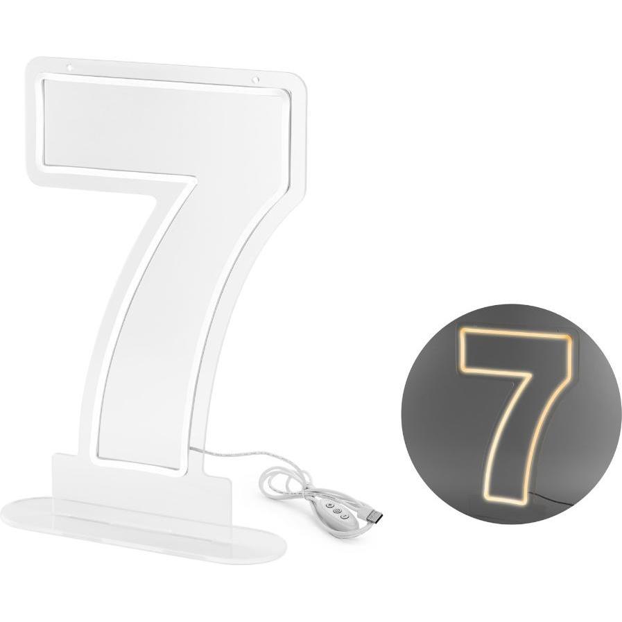 Partydeco Neon LED Schriftzug - 7 - Weiss