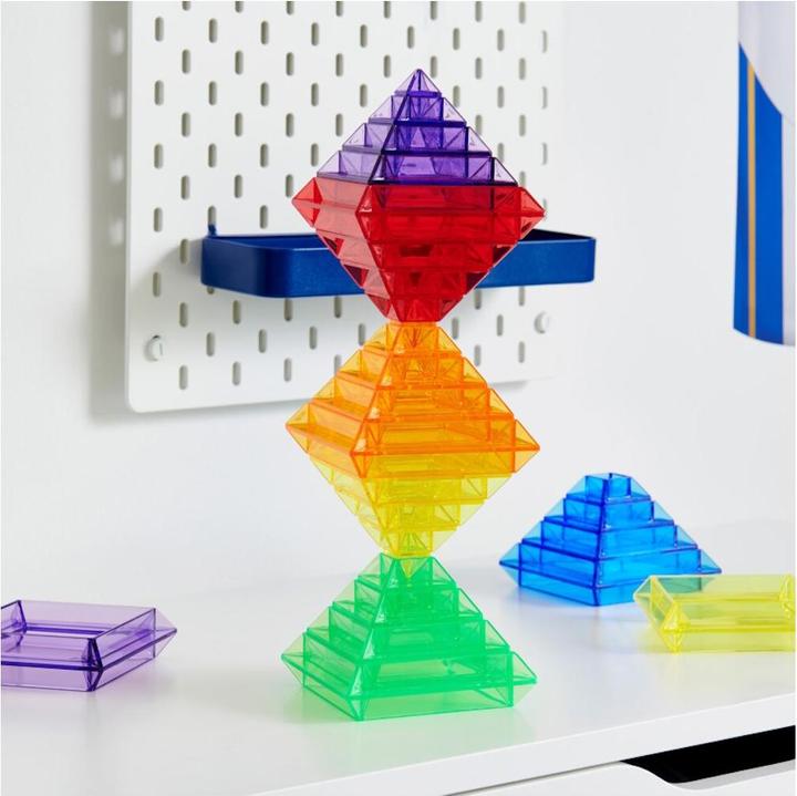 Image du produit TickiT Kit de construction de pyramide de couleur transparente – 30 pièces