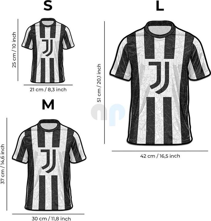 Actual product image Iconic Juventus FC - Jersey - Wooden Puzzle Size L (500 pieces) (500 pieces)