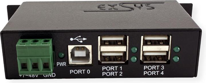Actual product image Exsys EX-1163HMS-WT 4 port USB 2.0 HUB Surge Protection & erw. Temperature range (USB-B, 4 ports)