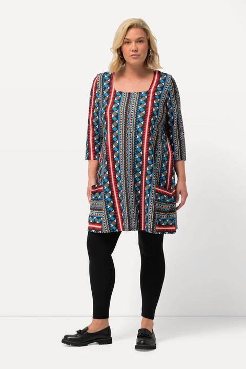 Produktbild Ulla Popken Longshirt, Taschen, A-Linie, Carree-Ausschnitt, 3/4-Arm (58)