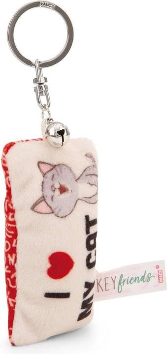 Produktbild Magni NICI Schlüsselanhänger Mini Plüschkissen I love my cat mit Glöckchen 8cm